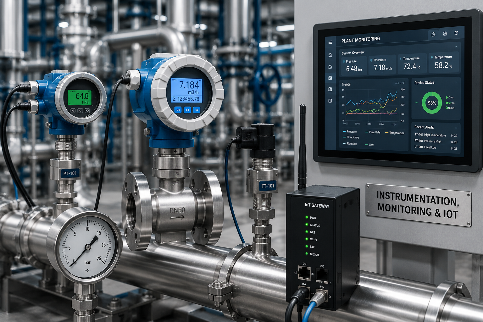 Smart sensor on a process line
